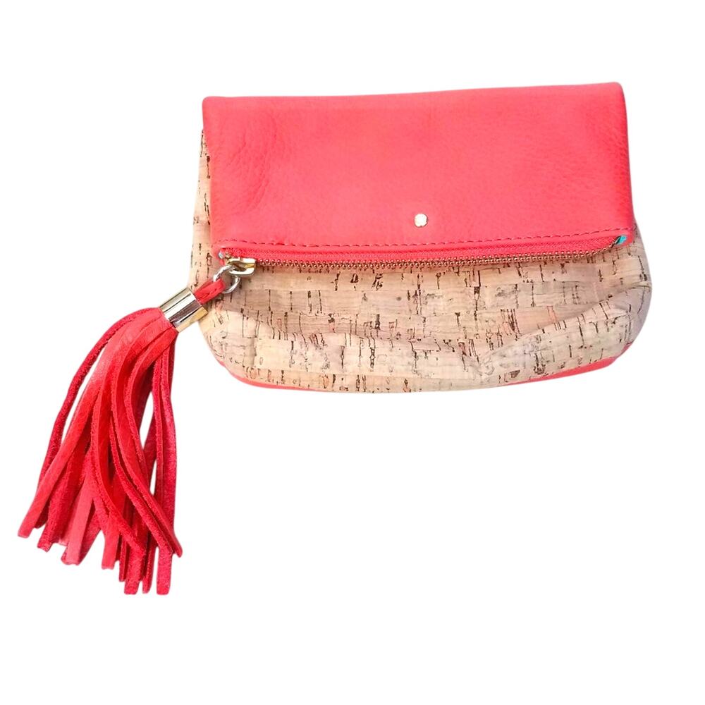 Leather Clutch Orange Cork Purse Jack Rogers